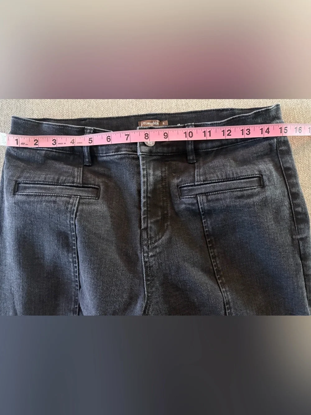 J. McLaughlin Emmie Bootcut High Rise Black Wash Denim Jeans Size 8 Stretch